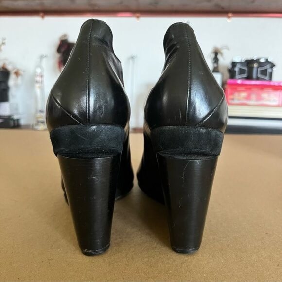 Costume National Fall 14 Wedge Slit Heel Pointy Toe Booties Cut Out - Picture 6 of 9